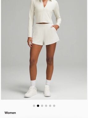 Lululemon Ribbed High-Waist Women’s Shorts — Bone